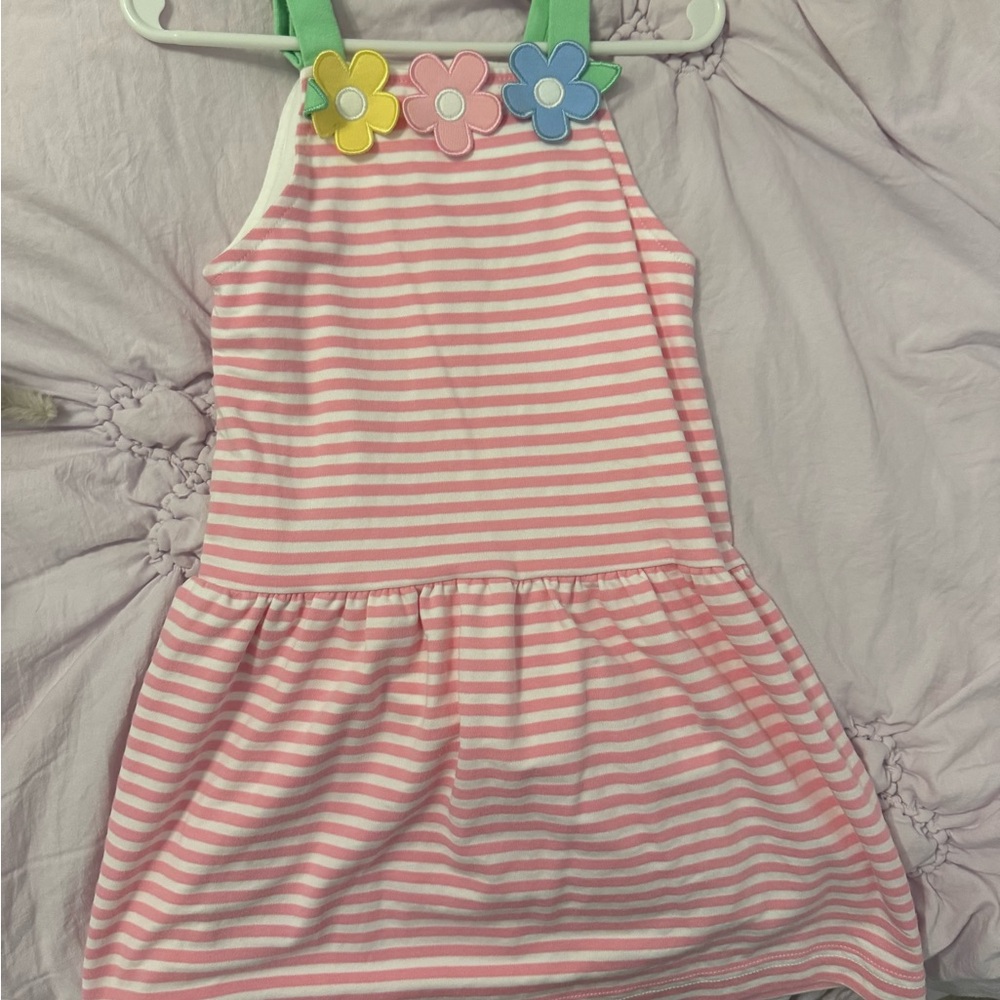 Florence Eiseman Pink and Green Striped Dress